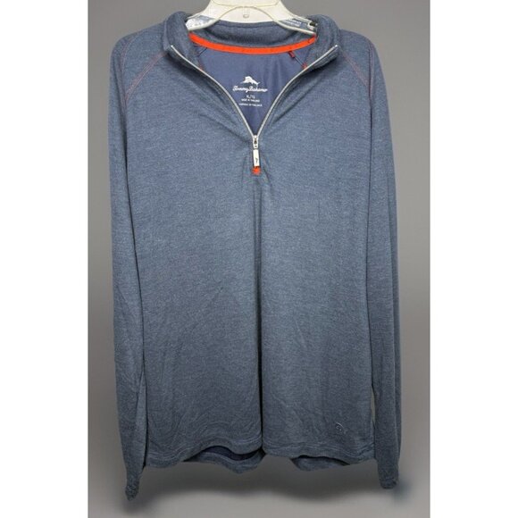 Tommy Bahama Men's XL Quarter Zip Pullover Blue‎ Heather Long Sleeve Casual - Picture 1 of 6